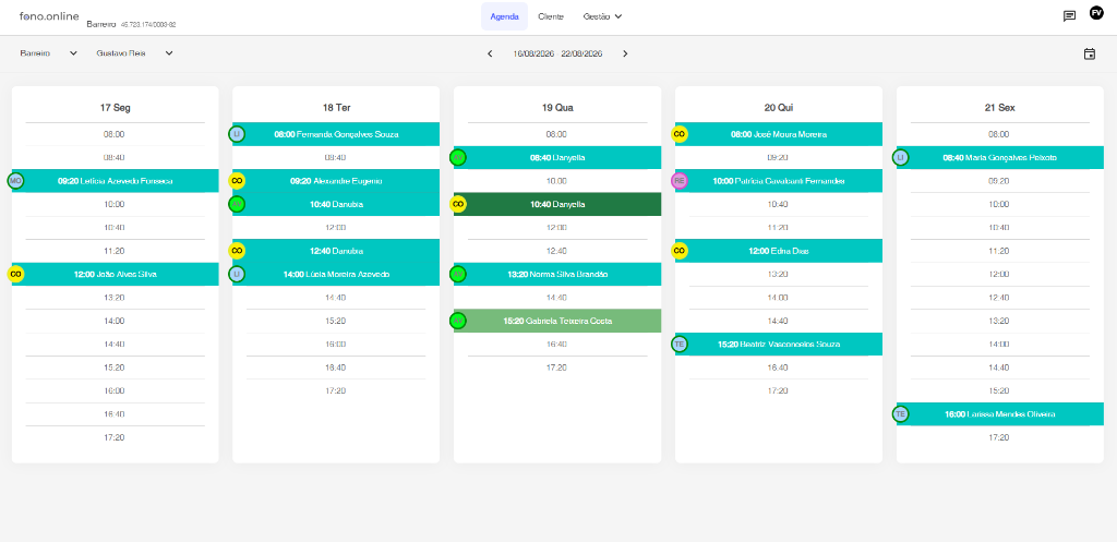 Agenda Inteligente do fono.online para Centros Auditivos